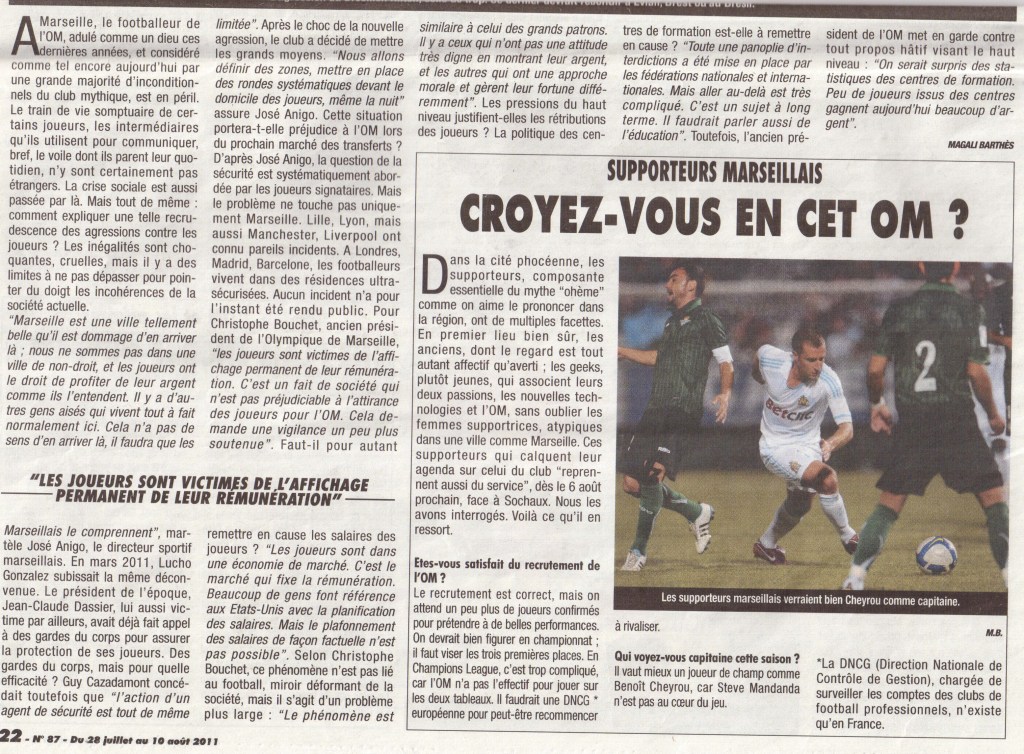 Enquête sur les agressions dont sont victimes les joueurs de l'OM