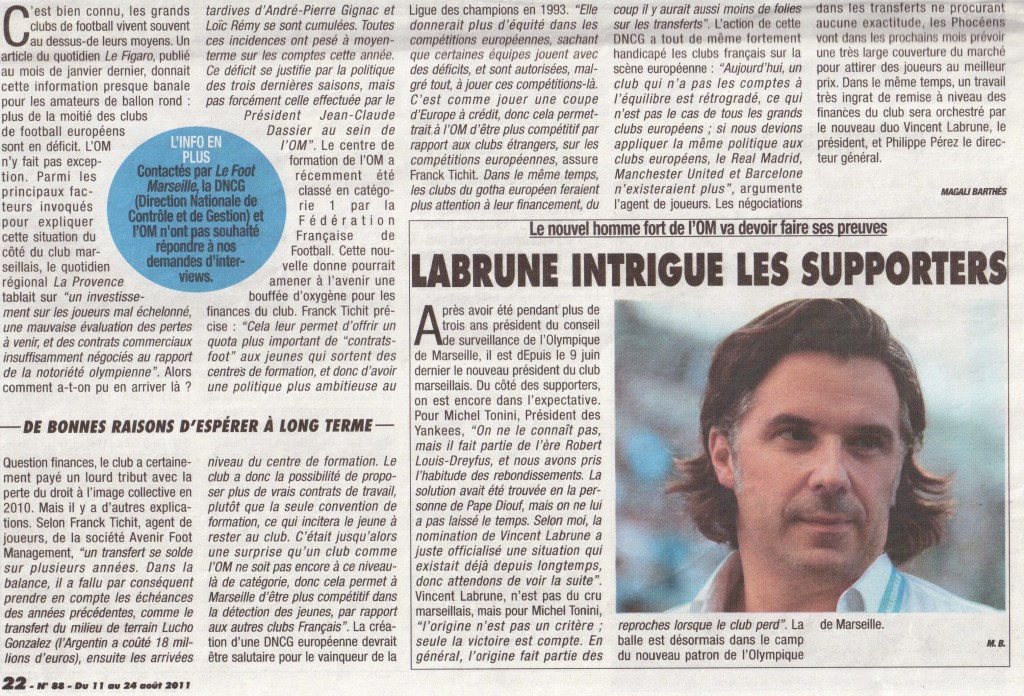Enquête sur les finances de l'OM