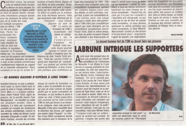 Enquête sur les finances de l'OM