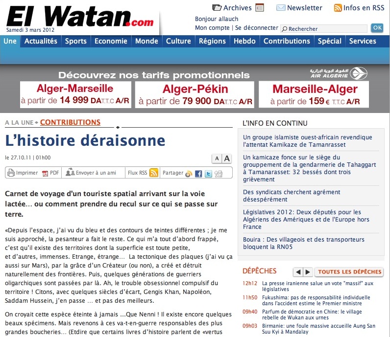 Article L'histoire déraisonne