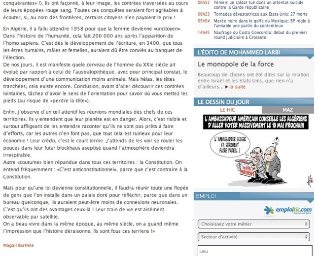 Article L'histoire déraisonne