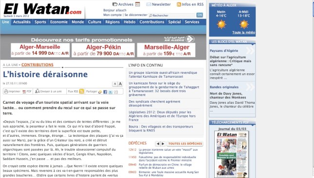 Article intitulé "L'histoire déraisonne"