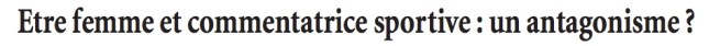 Article sur les commentatrices de sport